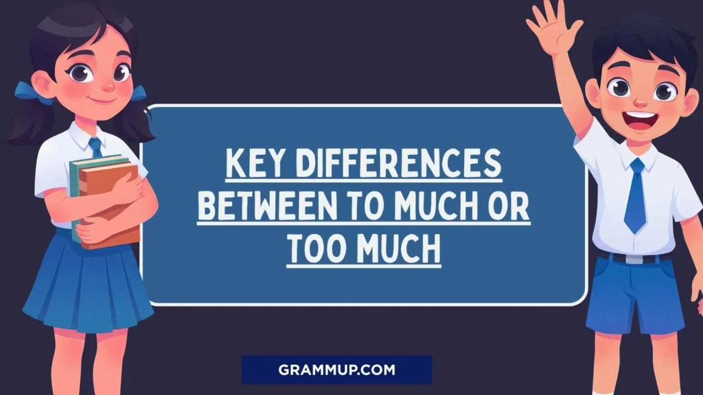 Key Differences Between To Much or Too Much