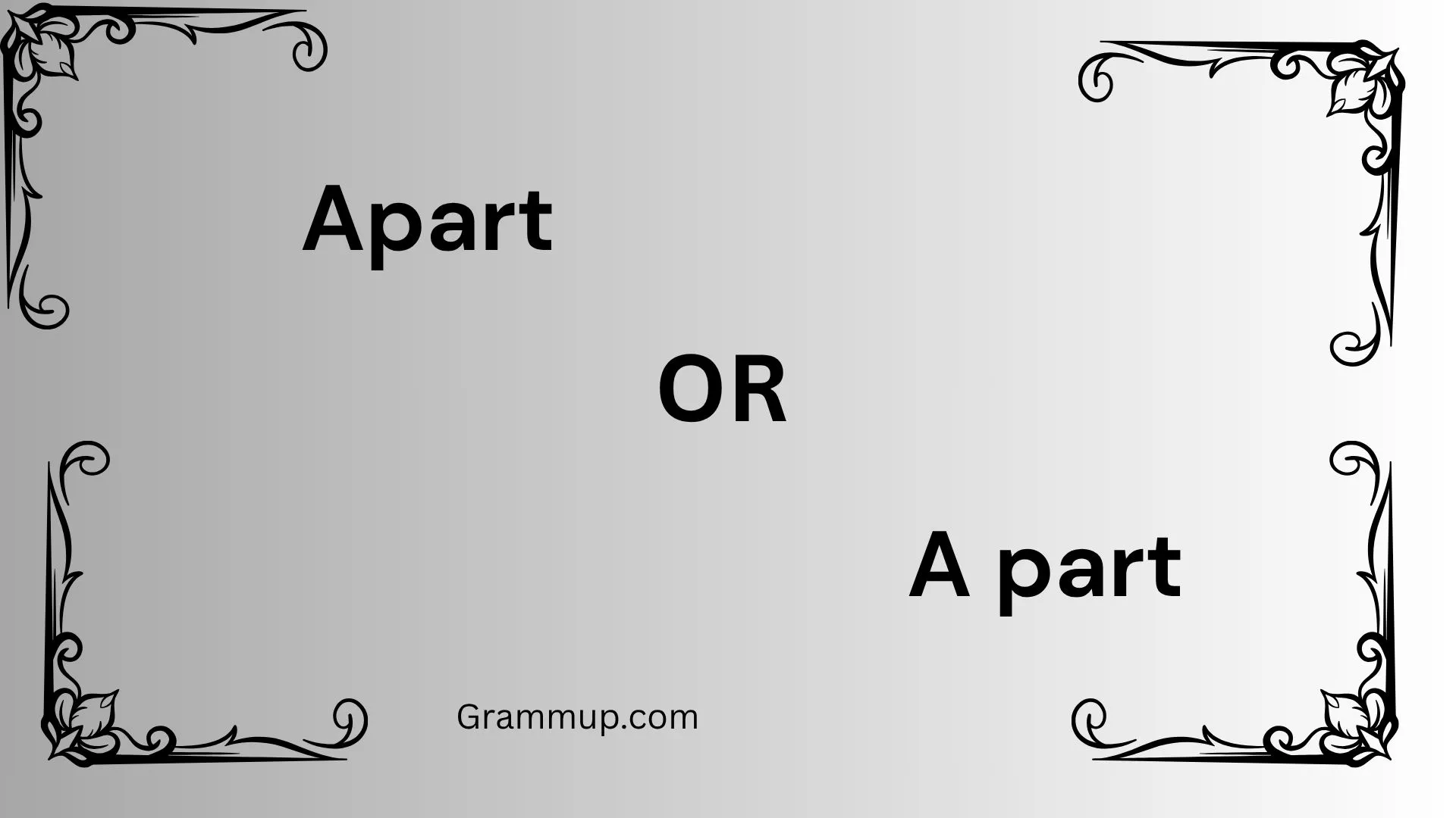 a part or apart
