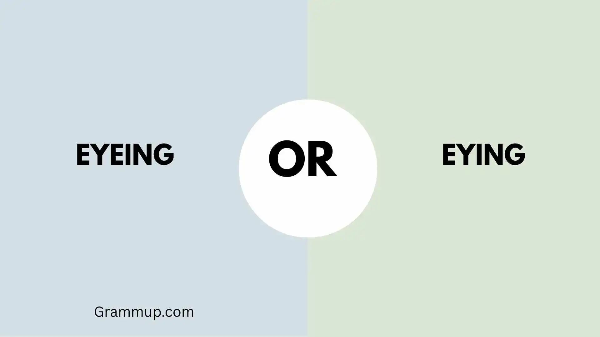 Eyeing or Eying